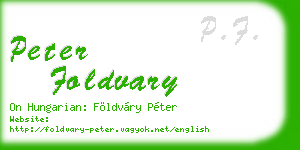 peter foldvary business card